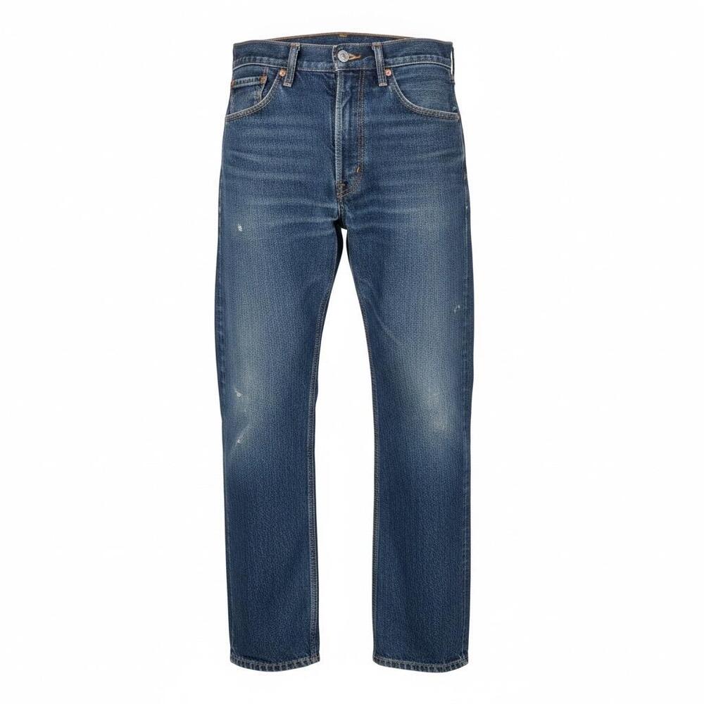 Levis 505 Jeans Mens 34x27 Regular Fit Blue Medium Wash Denim Straight Leg
